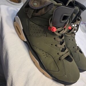 Jordan Olive and Black High-Top Sneakers